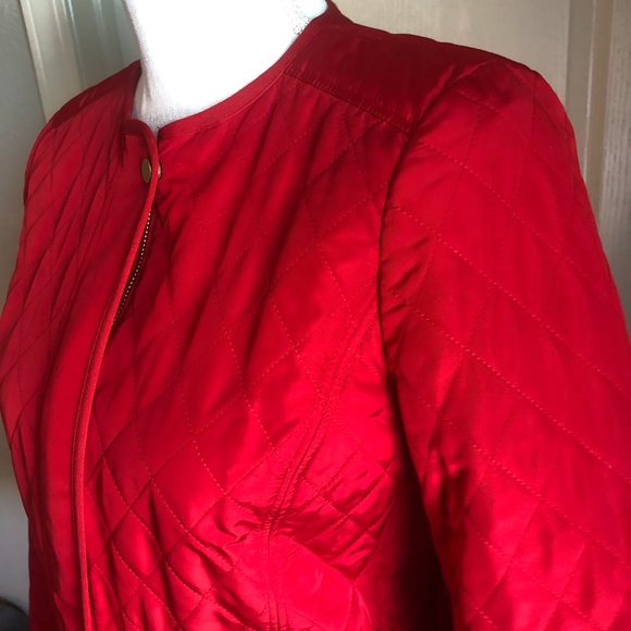 Quilted Hot Red Talbots Jacket - Picture 2 of 8